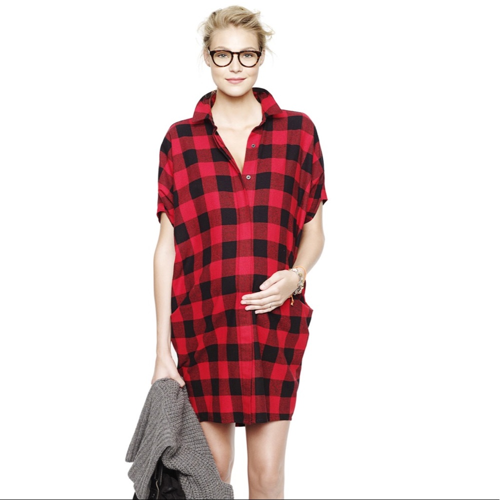 Hatch Collection Buffalo Plaid Shirtdress